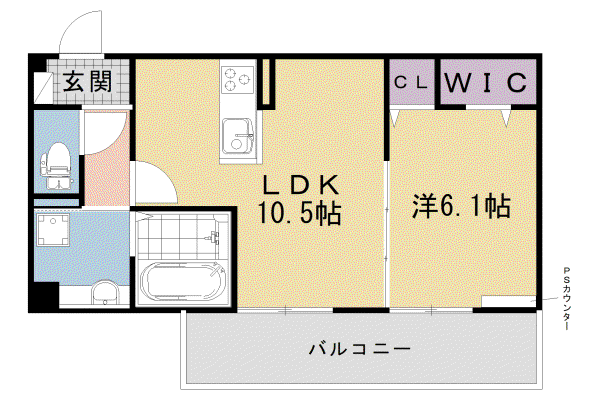 近鉄京都線 伏見駅(京都) 徒歩10分 3階建 築1年(1LDK/1階)の間取り写真