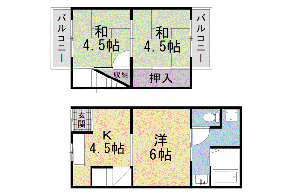 京福嵐山本線 車折神社駅 徒歩5分 2階建 築60年