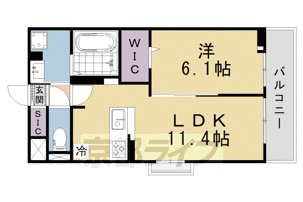 NOBEL DIGNITY(1LDK/2階)の間取り写真