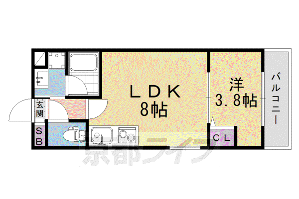 京阪電気鉄道京阪線 中書島駅 徒歩6分 3階建 新築(1LDK/1階)の間取り写真