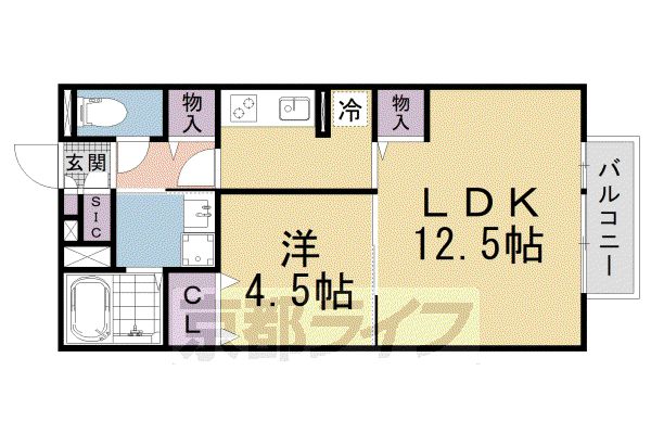 ファミール佐々木(1LDK/2階)の間取り写真