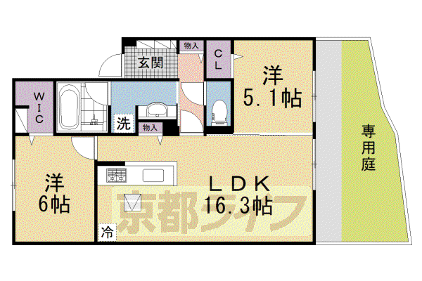 京阪電気鉄道京阪線 樟葉駅 徒歩13分 2階建 新築(2LDK/1階)の間取り写真
