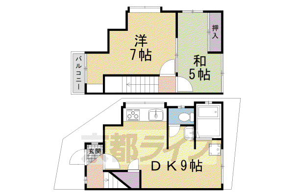 叡山電鉄 修学院駅 徒歩7分 2階建 築39年(2DK)の間取り写真