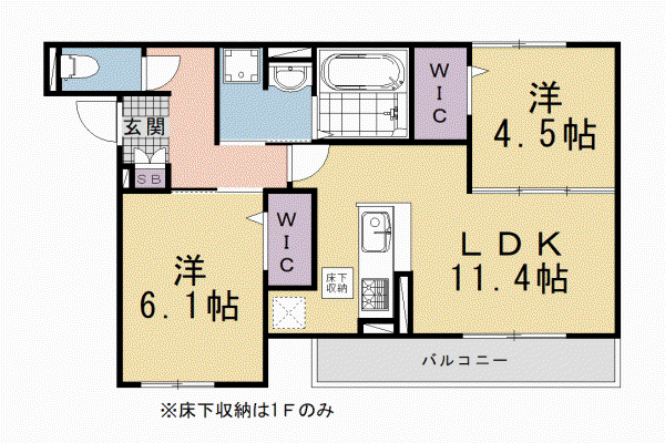 京都市烏丸線 くいな橋駅 徒歩3分 3階建 新築(2LDK/3階)の間取り写真