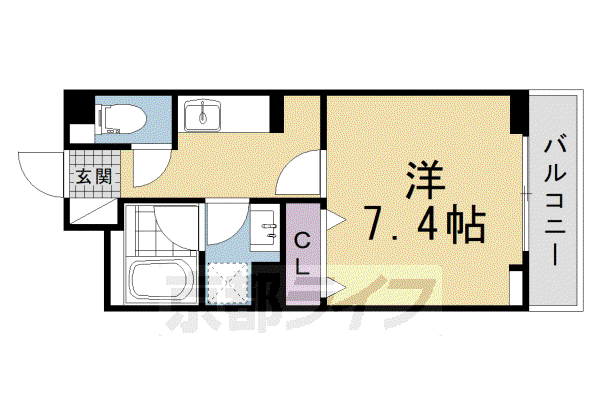 京福北野線 北野白梅町駅 徒歩17分 5階建 新築(1K/1階)の間取り写真