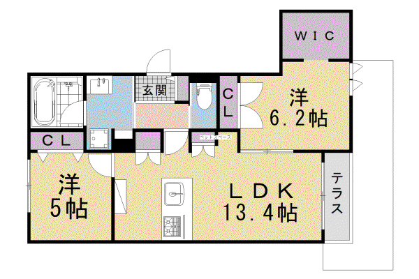 京都市烏丸線 北山駅(京都) 徒歩6分 2階建 新築(2LDK/1階)の間取り写真