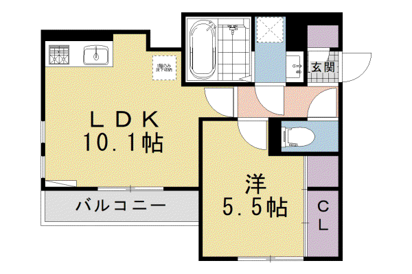 京都市烏丸線 北山駅(京都) 徒歩8分 2階建 新築(1LDK/2階)の間取り写真