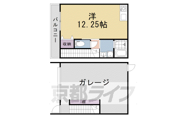 片町線 木津駅(京都) 徒歩7分 2階建 新築(ワンルーム/1階)の間取り写真