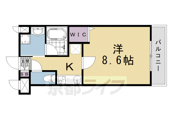 京阪電気鉄道京阪線 藤森駅 徒歩8分 4階建 新築(1K/2階)の間取り写真