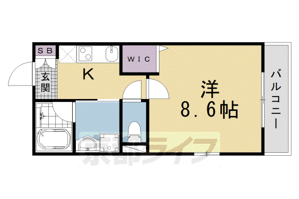 京阪電気鉄道京阪線 藤森駅 徒歩8分 4階建 新築(1K/4階)の間取り写真