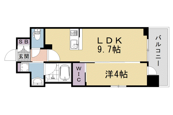 阪急電鉄京都線 西京極駅 徒歩12分 10階建 新築(1LDK/5階)の間取り写真