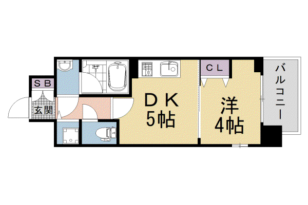 阪急電鉄京都線 西京極駅 徒歩12分 10階建 新築(1DK/2階)の間取り写真