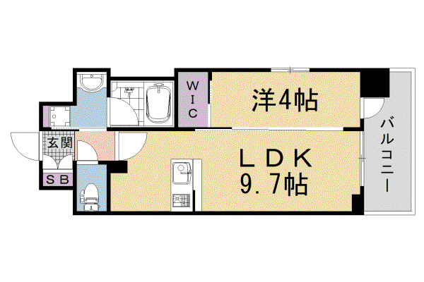 阪急電鉄京都線 西京極駅 徒歩12分 10階建 新築(1LDK/2階)の間取り写真
