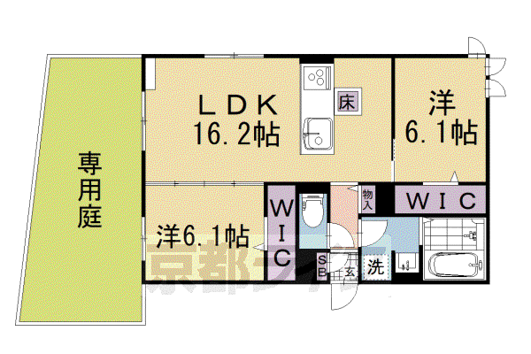 叡山電鉄 宝ケ池駅 徒歩14分 2階建 新築(2LDK/1階)の間取り写真