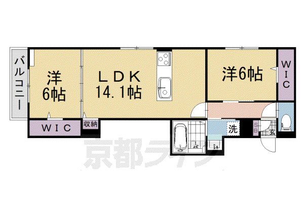 叡山電鉄 宝ケ池駅 徒歩14分 2階建 新築(2LDK/1階)の間取り写真