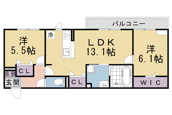 GIGLIATO(2LDK/2階)の間取り写真