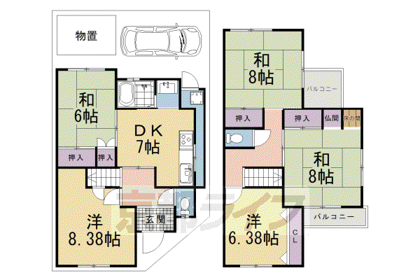 近鉄京都線 小倉駅(京都) 徒歩6分 2階建 築36年