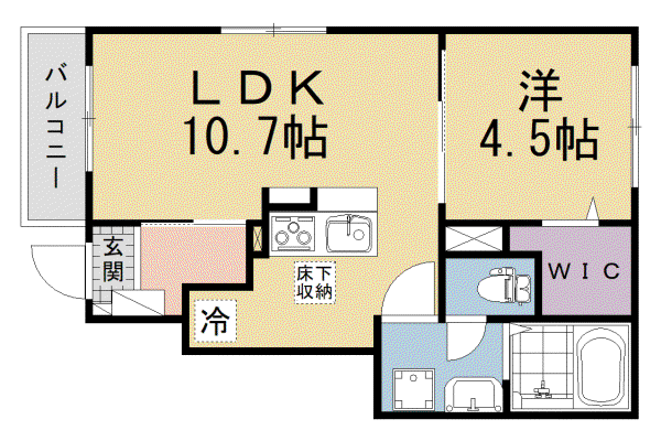 奈良線 宇治駅(ＪＲ) 徒歩9分 2階建 新築(1LDK/1階)の間取り写真