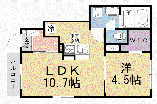 奈良線 宇治駅(ＪＲ) 徒歩9分 2階建 新築(1LDK/1階)の間取り写真