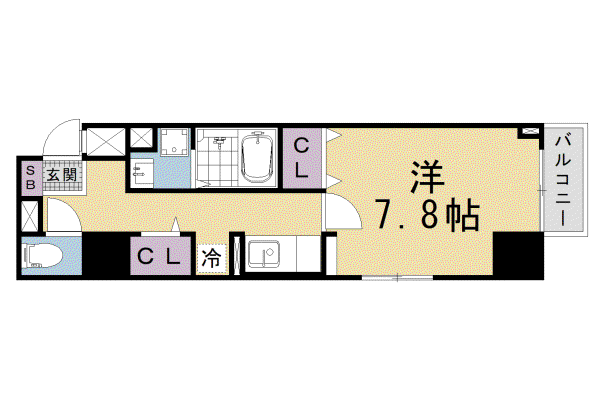 AZRESIDENCE(1K/4階)の間取り写真