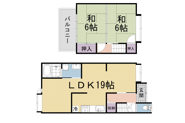 近鉄京都線 久津川駅 徒歩13分 2階建 築58年