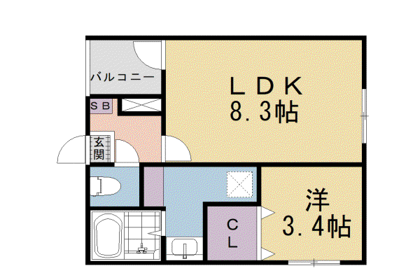 SUMIKA10(1LDK/1階)の間取り写真