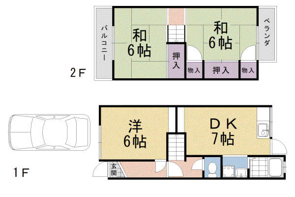 東海道本線 長岡京駅 徒歩35分 2階建 築52年