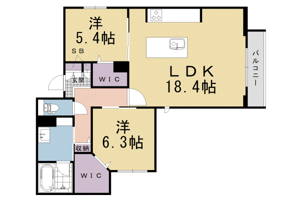 京阪電気鉄道京阪線 丹波橋駅 徒歩2分 2階建 新築(2LDK/2階)の間取り写真