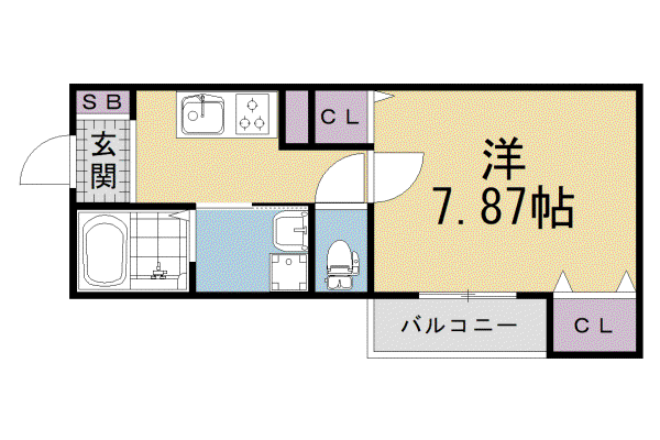 京阪電気鉄道京阪線 樟葉駅 徒歩15分 3階建 築5年(1K/2階)の間取り写真