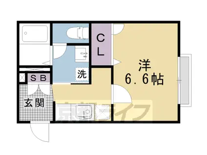 ロザージュ西京極(1K/2階)の間取り写真