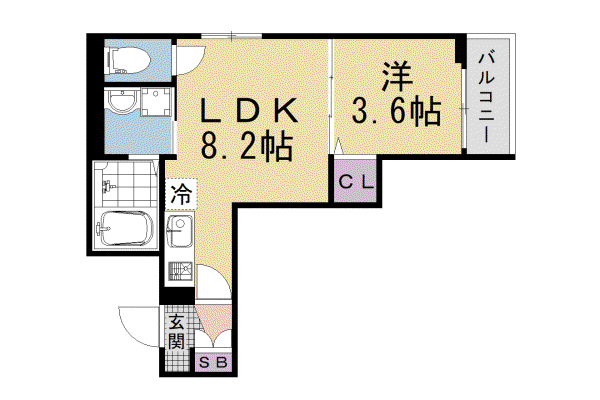 山陰本線 花園駅(京都) 徒歩12分 3階建 築1年(1LDK/1階)の間取り写真