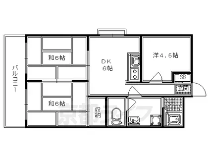 阪急電鉄京都線 西院駅(阪急) 徒歩7分 7階建 築48年(3DK/7階)の間取り写真
