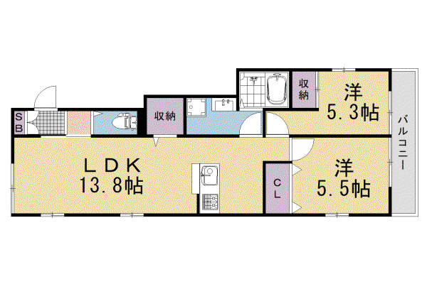 阪急電鉄京都線 長岡天神駅 徒歩11分 2階建 新築(2LDK/1階)の間取り写真