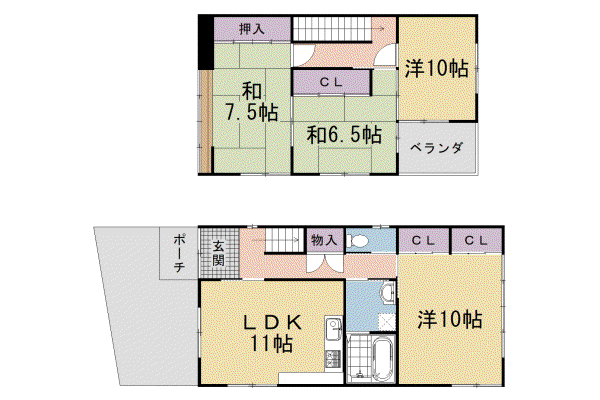 山陰本線 嵯峨嵐山駅 徒歩6分 2階建 築26年