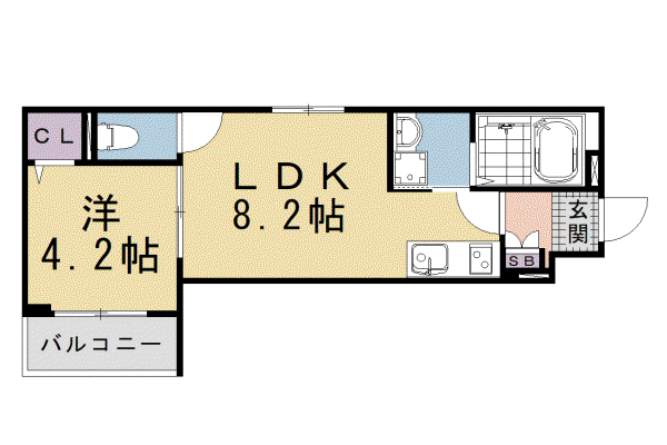 京阪電気鉄道京阪線 藤森駅 徒歩8分 3階建 築1年(1LDK/1階)の間取り写真