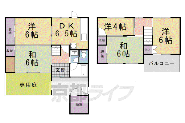 京福北野線 北野白梅町駅 徒歩6分 2階建 築51年(5DK)の間取り写真