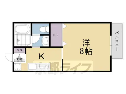 阪急電鉄嵐山線 松尾大社駅 徒歩12分 2階建 築27年(1K/2階)の間取り写真