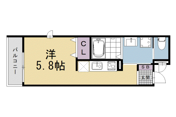 阪急電鉄京都線 大宮駅(京都) 徒歩6分 3階建 新築(ワンルーム/1階)の間取り写真