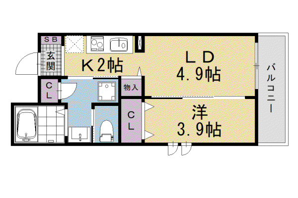 阪急電鉄京都線 大宮駅(京都) 徒歩6分 3階建 新築(1LDK/3階)の間取り写真