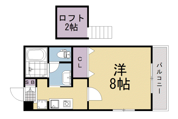 エスポワール藤坂(1K/2階)の間取り写真