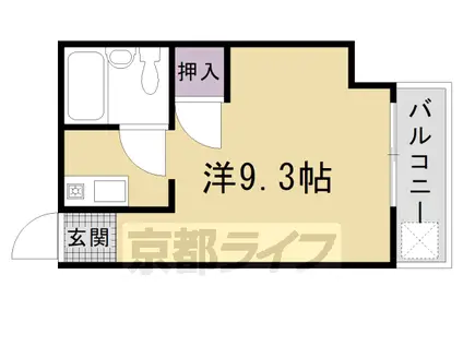 山陰本線 花園駅(京都) 徒歩4分 2階建 築34年(ワンルーム/2階)の間取り写真