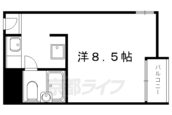 叡山電鉄 出町柳駅 徒歩11分 3階建 築45年(1K/1階)の間取り写真