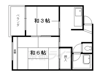阪急電鉄京都線 西京極駅 徒歩8分 8階建 築58年(1K/4階)の間取り写真