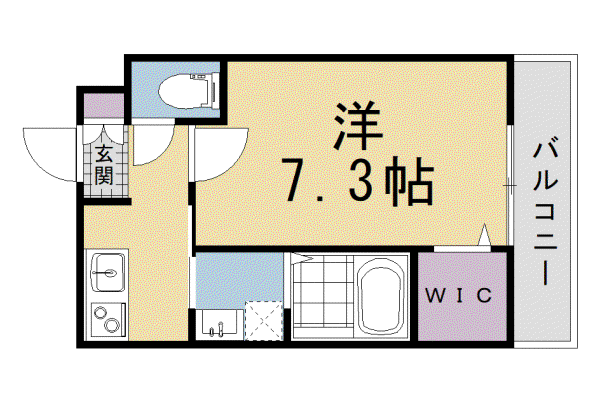 京都市烏丸線 北大路駅 徒歩27分 3階建 新築(1K/1階)の間取り写真