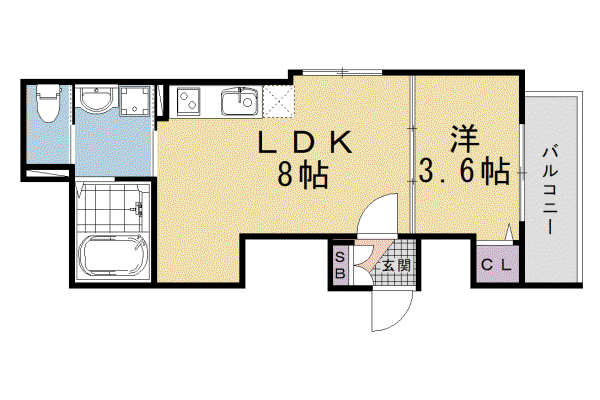 京阪電気鉄道京阪線 藤森駅 徒歩8分 3階建 新築(1LDK/3階)の間取り写真