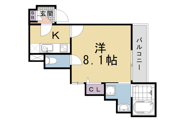 京阪電気鉄道京阪線 藤森駅 徒歩8分 3階建 新築(1K/3階)の間取り写真