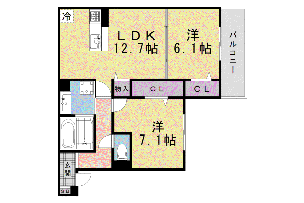 京都市烏丸線 丸太町駅(京都市営) 徒歩9分 3階建 新築(2LDK/3階)の間取り写真