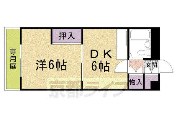 サンシャイン山双(1DK/1階)の間取り写真