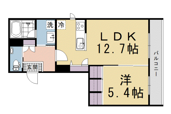 京阪電気鉄道京阪線 伏見桃山駅 徒歩2分 3階建 新築(1LDK/2階)の間取り写真