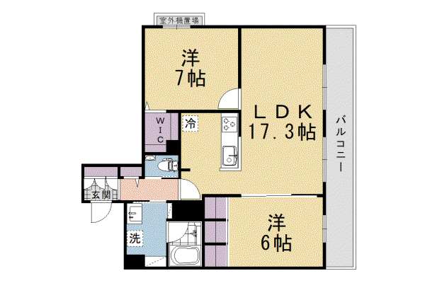 京阪電気鉄道京阪線 伏見桃山駅 徒歩2分 3階建 新築(2LDK/2階)の間取り写真